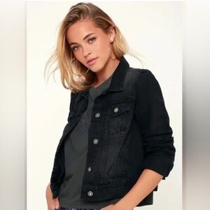 Free People Black Denim Jacket